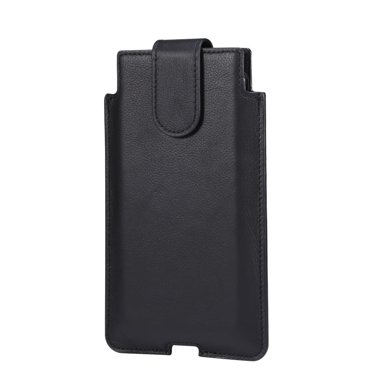 Universal Cow Leather Vertical Mobile Phone Leather Case Waist Bag For 6.7 inch and Below Phones