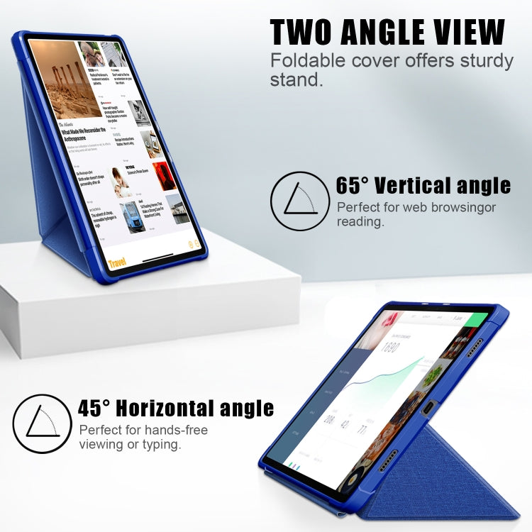 For Lenovo Tab P11 Pro  TB-706F Cloth Texture Multi-folding Horizontal Flip PU Leather Shockproof Case with Holder & Sleep / Wake-up Function