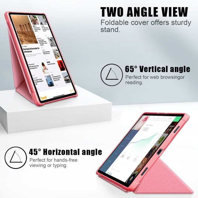 For Lenovo Tab P11 Pro  TB-706F Cloth Texture Multi-folding Horizontal Flip PU Leather Shockproof Case with Holder & Sleep / Wake-up Function