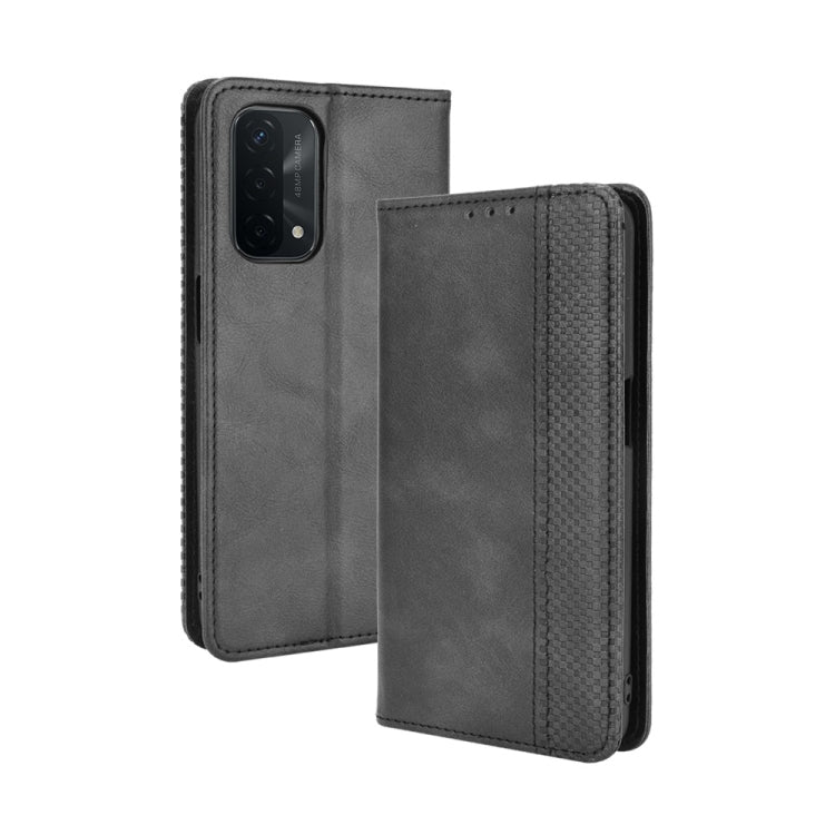 For OPPO A93 5G Magnetic Buckle Retro Crazy Horse Texture Horizontal Flip Leather Case with Holder & Card Slots & Photo Frame