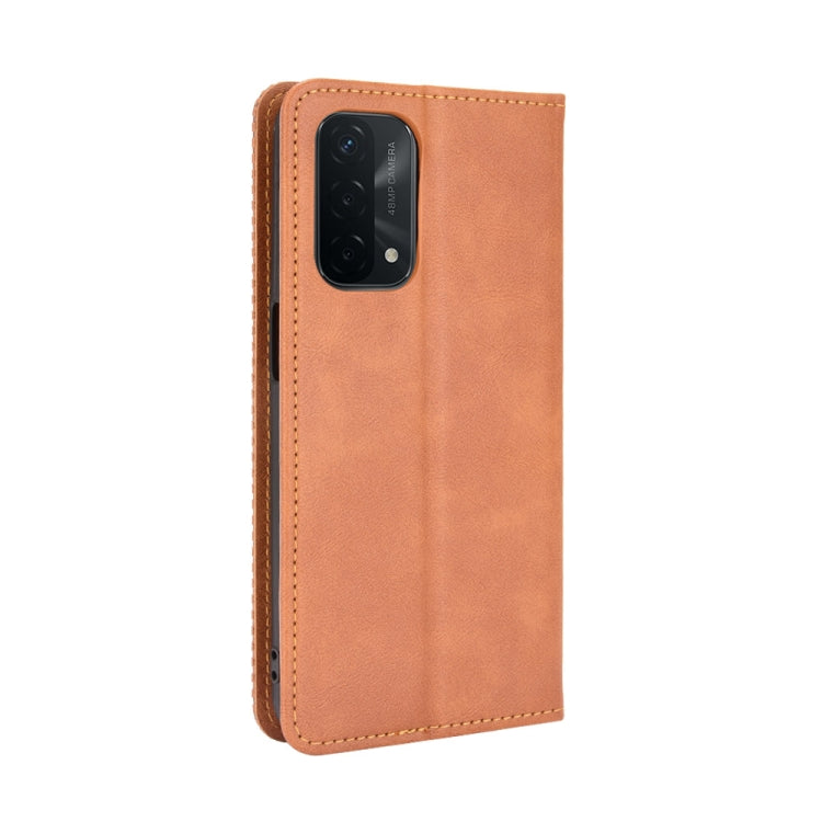For OPPO A93 5G Magnetic Buckle Retro Crazy Horse Texture Horizontal Flip Leather Case with Holder & Card Slots & Photo Frame