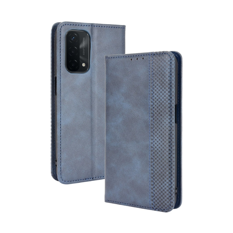 For OPPO A93 5G Magnetic Buckle Retro Crazy Horse Texture Horizontal Flip Leather Case with Holder & Card Slots & Photo Frame