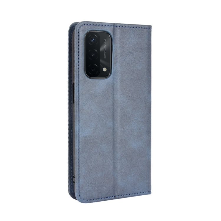 For OPPO A93 5G Magnetic Buckle Retro Crazy Horse Texture Horizontal Flip Leather Case with Holder & Card Slots & Photo Frame