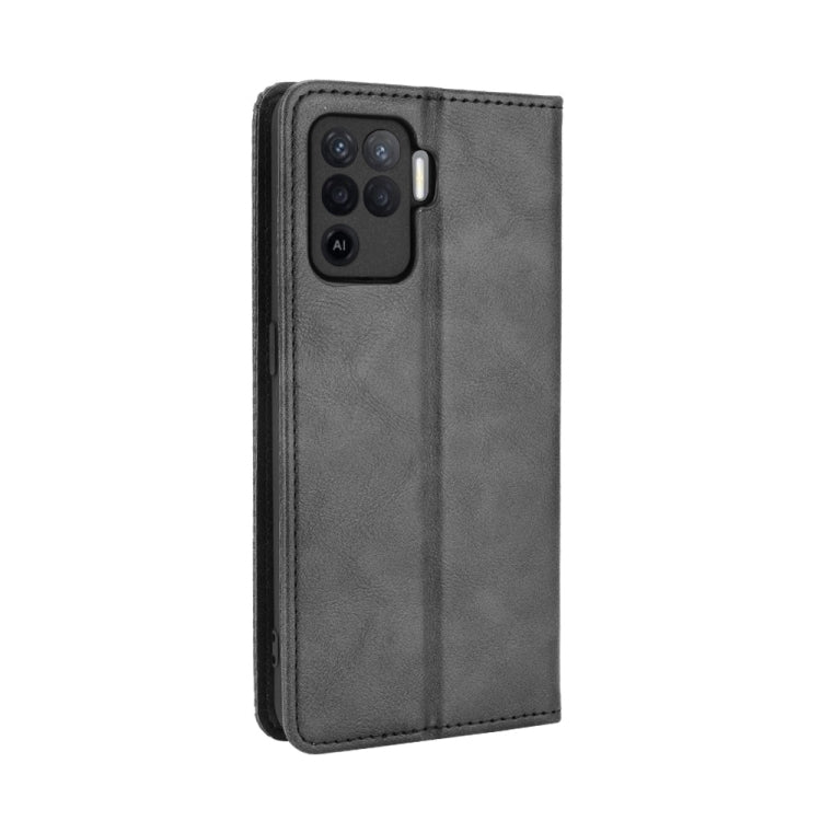 For OPPO A94 4G / F19 Pro 4G / Reno5 F Magnetic Buckle Retro Crazy Horse Texture Horizontal Flip Leather Case with Holder & Card Slots & Photo Frame