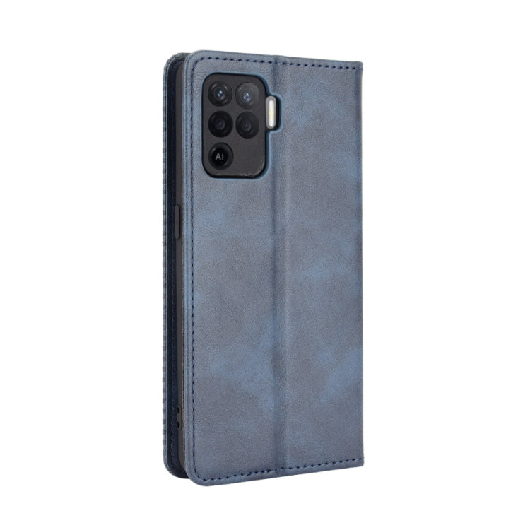 For OPPO A94 4G / F19 Pro 4G / Reno5 F Magnetic Buckle Retro Crazy Horse Texture Horizontal Flip Leather Case with Holder & Card Slots & Photo Frame