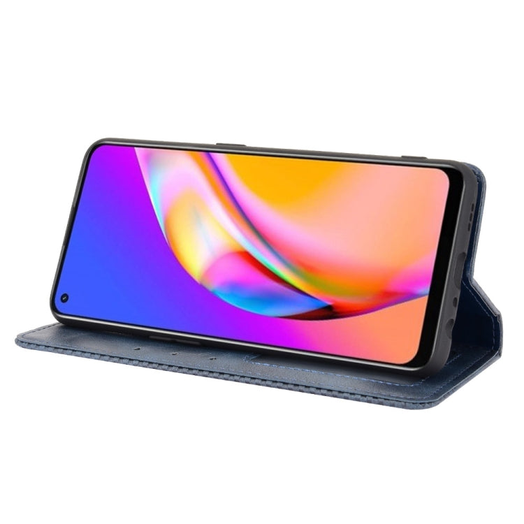 For OPPO A94 4G / F19 Pro 4G / Reno5 F Magnetic Buckle Retro Crazy Horse Texture Horizontal Flip Leather Case with Holder & Card Slots & Photo Frame