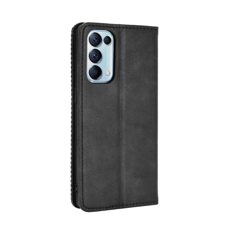 For OPPO Find X3 Lite / Reno5 5G Magnetic Buckle Retro Crazy Horse Texture Horizontal Flip Leather Case with Holder & Card Slots & Photo Frame