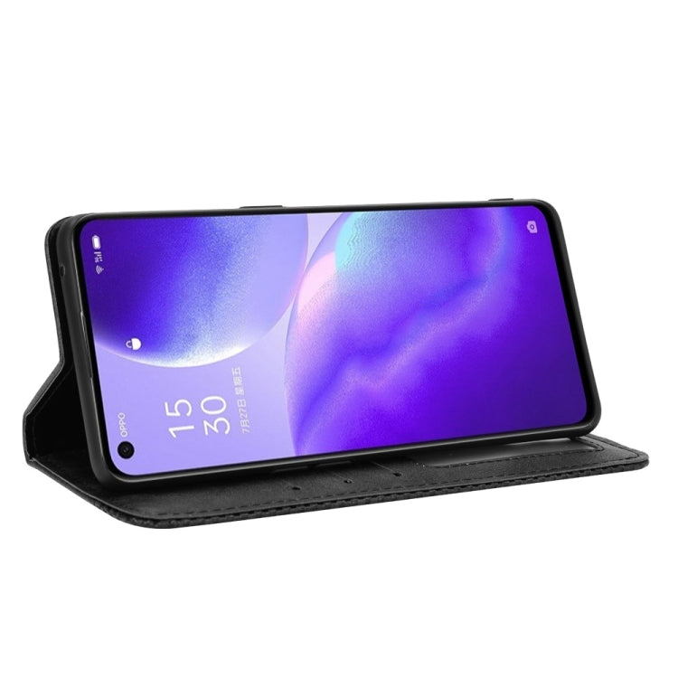 For OPPO Find X3 Lite / Reno5 5G Magnetic Buckle Retro Crazy Horse Texture Horizontal Flip Leather Case with Holder & Card Slots & Photo Frame