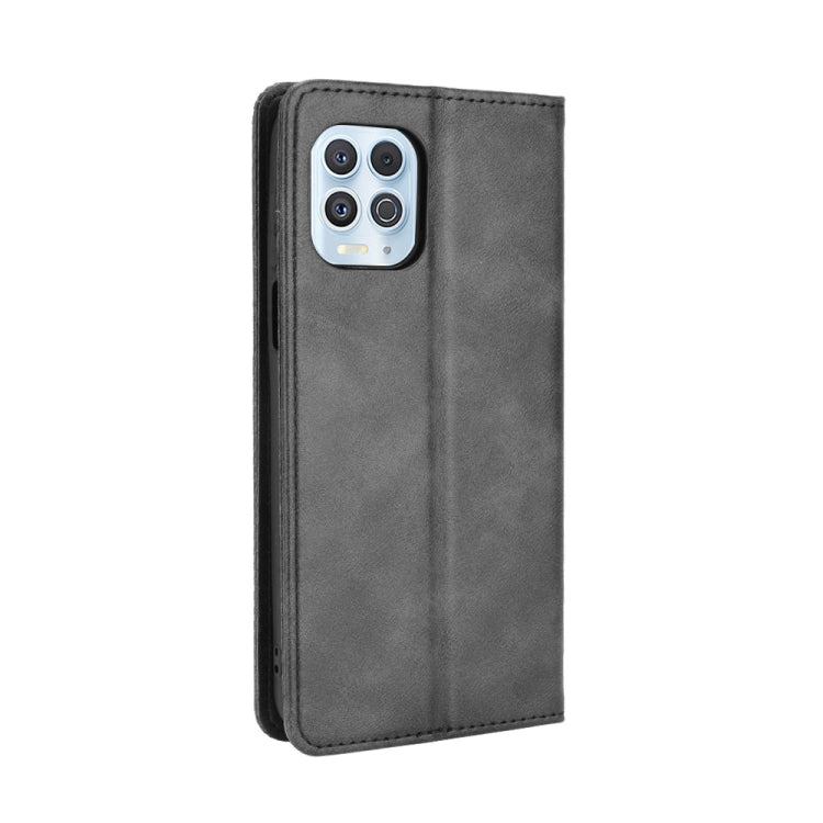 For Motorola Moto Edge S Magnetic Buckle Retro Crazy Horse Texture Horizontal Flip Leather Case with Holder & Card Slots & Photo Frame