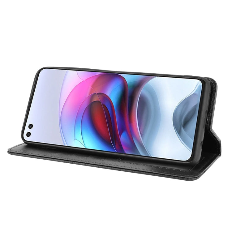 For Motorola Moto Edge S Magnetic Buckle Retro Crazy Horse Texture Horizontal Flip Leather Case with Holder & Card Slots & Photo Frame