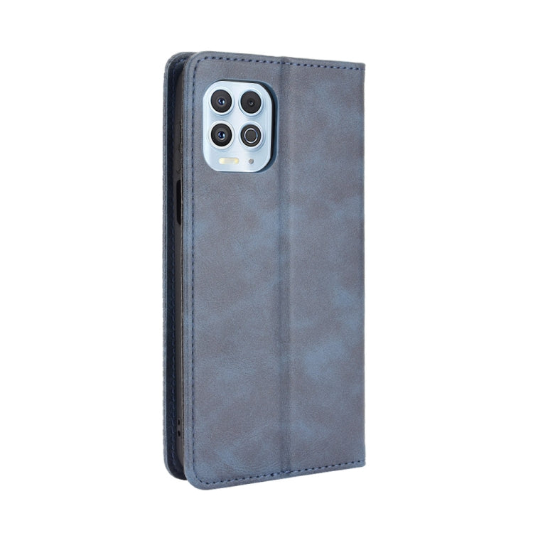 For Motorola Moto Edge S Magnetic Buckle Retro Crazy Horse Texture Horizontal Flip Leather Case with Holder & Card Slots & Photo Frame