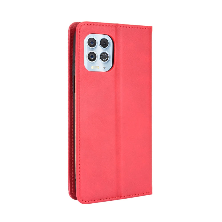 For Motorola Moto Edge S Magnetic Buckle Retro Crazy Horse Texture Horizontal Flip Leather Case with Holder & Card Slots & Photo Frame