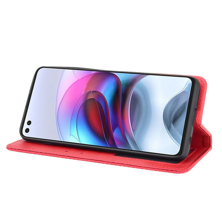 For Motorola Moto Edge S Magnetic Buckle Retro Crazy Horse Texture Horizontal Flip Leather Case with Holder & Card Slots & Photo Frame