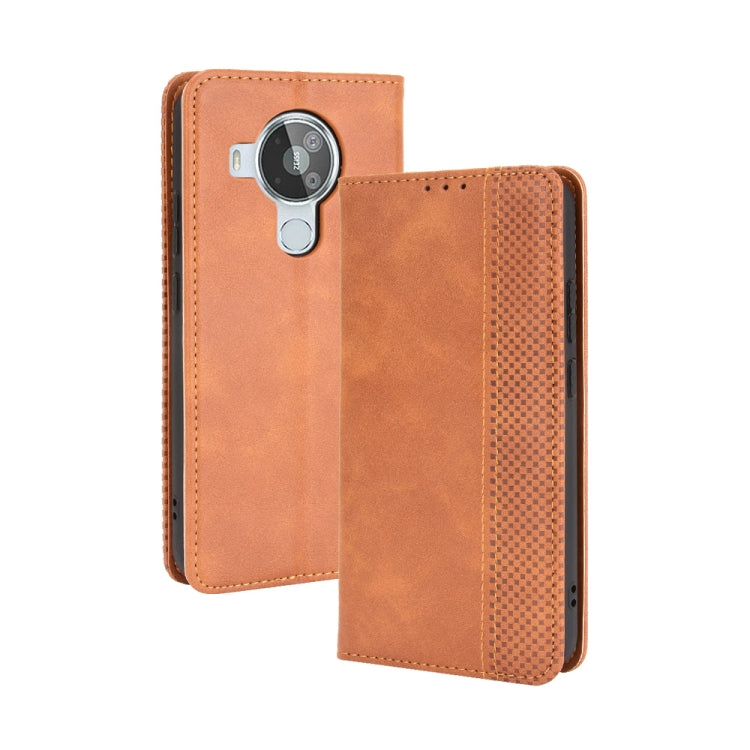 For Nokia 7.3 Magnetic Buckle Retro Crazy Horse Texture Horizontal Flip Leather Case with Holder & Card Slots & Photo Frame