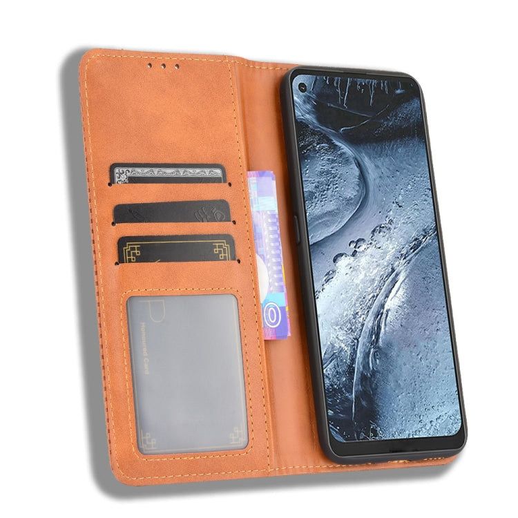 For Nokia 7.3 Magnetic Buckle Retro Crazy Horse Texture Horizontal Flip Leather Case with Holder & Card Slots & Photo Frame
