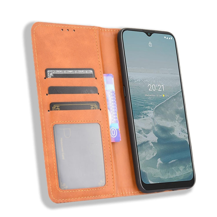 For Nokia G20 / G10 Magnetic Buckle Retro Crazy Horse Texture Horizontal Flip Leather Case with Holder & Card Slots & Photo Frame