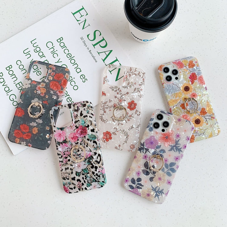 For iPhone 12 Pro Max Shell Pattern Protective Case with Rotating Holder