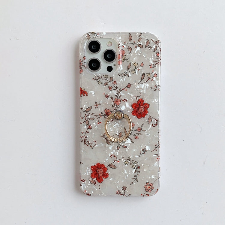 For iPhone 12 Pro Max Shell Pattern Protective Case with Rotating Holder