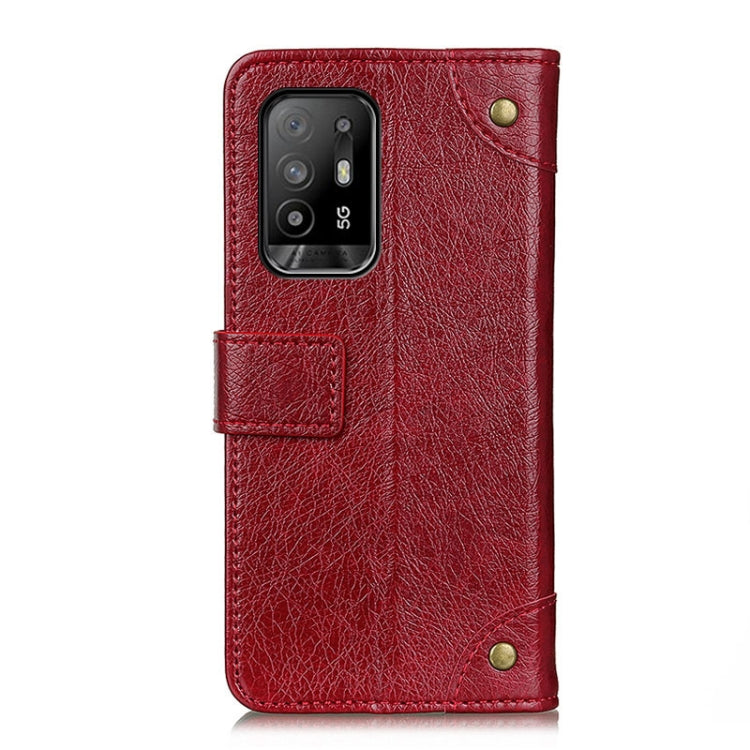 For OPPO F19 Pro+ 5G / Reno5 Z / Reno6 Z Copper Buckle Nappa Texture Horizontal Flip Leather Case with Holder & Card Slots & Wallet