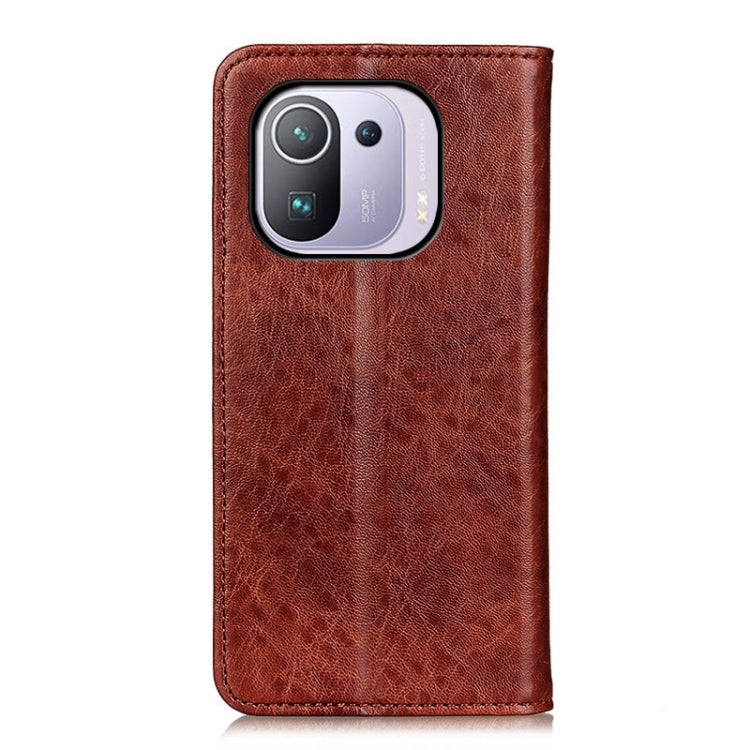 For Xiaomi Mi 11 Pro 5G / 4G Magnetic Crazy Horse Texture Horizontal Flip Leather Case with Holder & Card Slots & Wallet