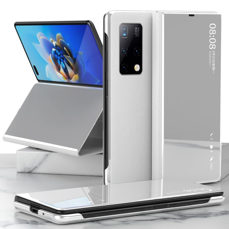 For Huawei Mate X2 Electroplated Mirror Protective Case with Holder