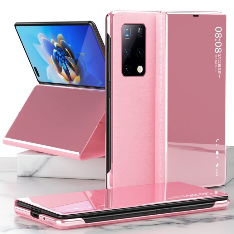 For Huawei Mate X2 Electroplated Mirror Protective Case with Holder