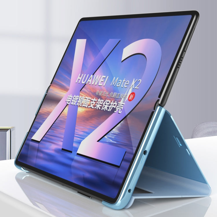 For Huawei Mate X2 Electroplated Mirror Protective Case with Holder