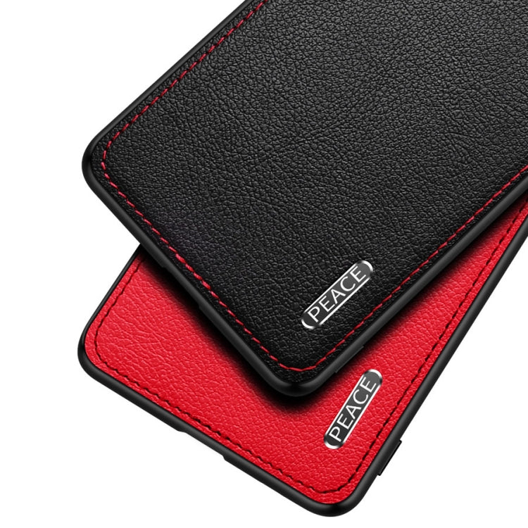 For vivo X50 Frosted Metal + Leather Texture Protective Case