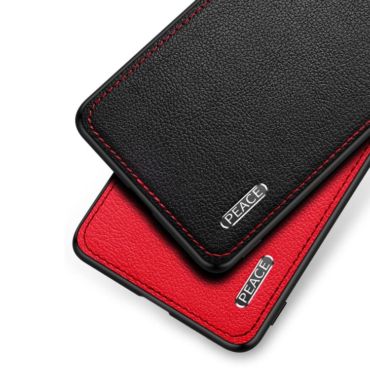 For vivo S7 Frosted Metal + Leather Texture Protective Case