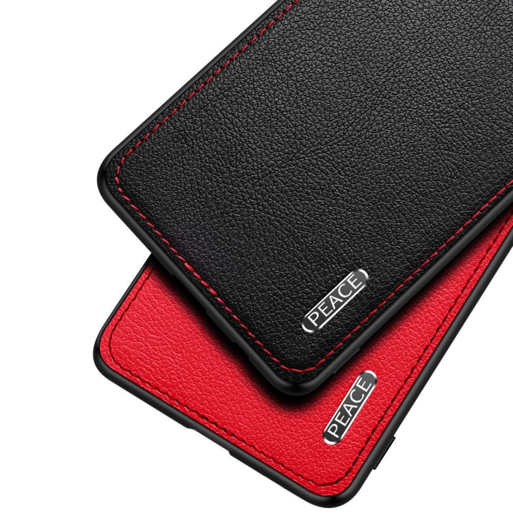For iPhone 11 Frosted Metal + Leather Texture Protective Case