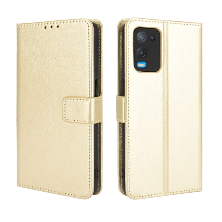 For OPPO A54 4G Retro Crazy Horse Texture Horizontal Flip Leather Case with Holder & Card Slots & Lanyard