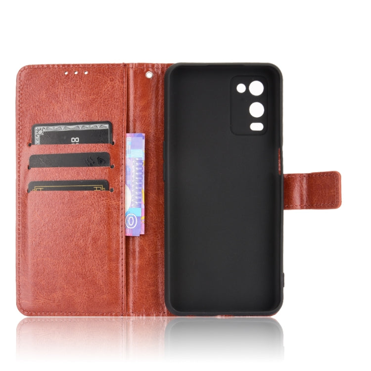 For OPPO A54 4G Retro Crazy Horse Texture Horizontal Flip Leather Case with Holder & Card Slots & Lanyard