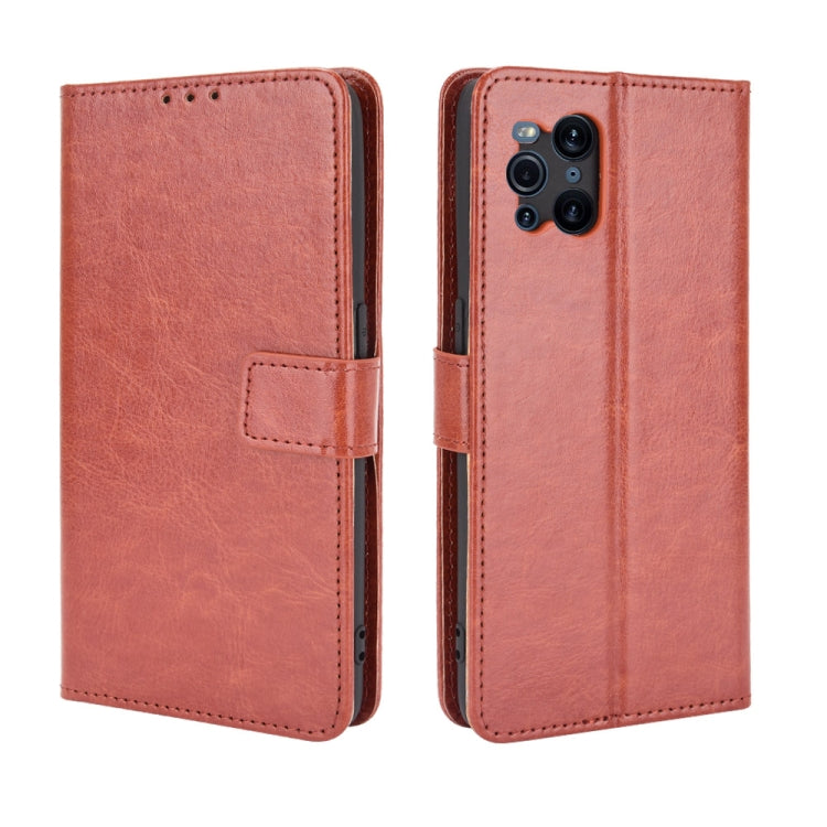 For OPPO Find X3 / Find X3 Pro Retro Crazy Horse Texture Horizontal Flip Leather Case with Holder & Card Slots & Lanyard
