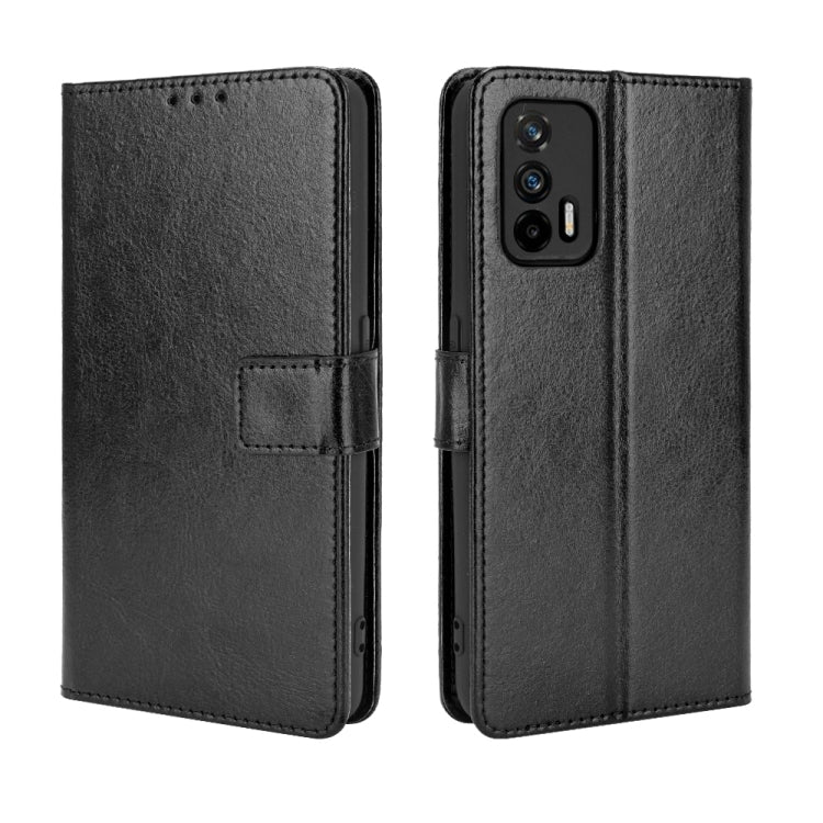For OPPO Realme GT 5G Retro Crazy Horse Texture Horizontal Flip Leather Case with Holder & Card Slots & Lanyard