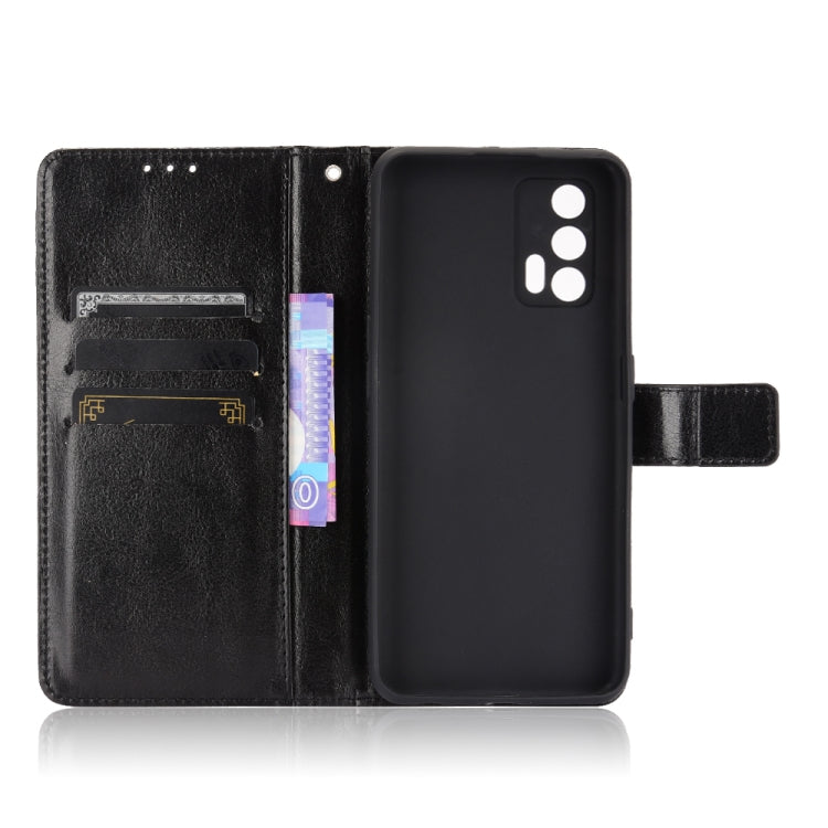 For OPPO Realme GT 5G Retro Crazy Horse Texture Horizontal Flip Leather Case with Holder & Card Slots & Lanyard