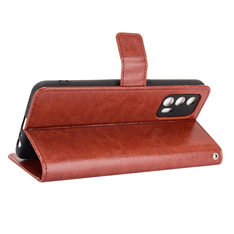 For OPPO Realme GT 5G Retro Crazy Horse Texture Horizontal Flip Leather Case with Holder & Card Slots & Lanyard