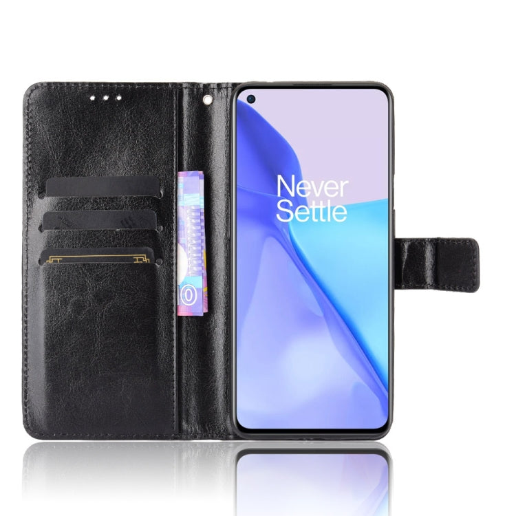For OnePlus 9 (EU/US Version) Retro Crazy Horse Texture Horizontal Flip Leather Case with Holder & Card Slots & Lanyard