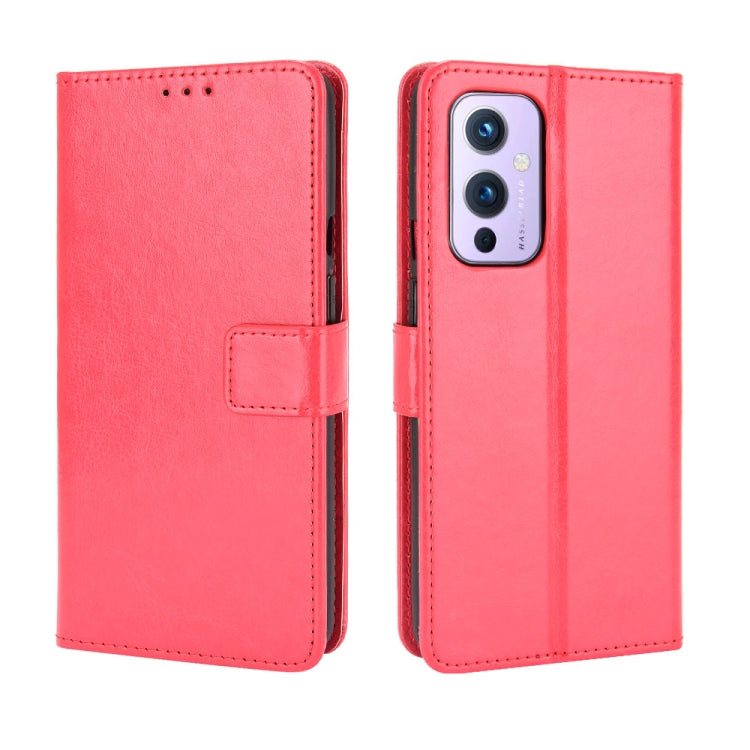 For OnePlus 9 (EU/US Version) Retro Crazy Horse Texture Horizontal Flip Leather Case with Holder & Card Slots & Lanyard
