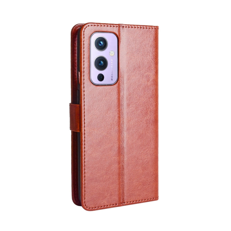 For OnePlus 9 (EU/US Version) Retro Crazy Horse Texture Horizontal Flip Leather Case with Holder & Card Slots & Lanyard