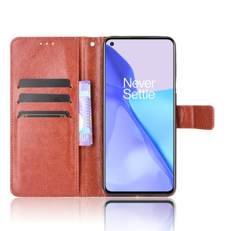 For OnePlus 9 (EU/US Version) Retro Crazy Horse Texture Horizontal Flip Leather Case with Holder & Card Slots & Lanyard