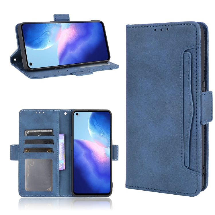 For OPPO Reno5 4G Skin Feel Calf Pattern Horizontal Flip Leather Case with Holder & Card Slots & Photo Frame