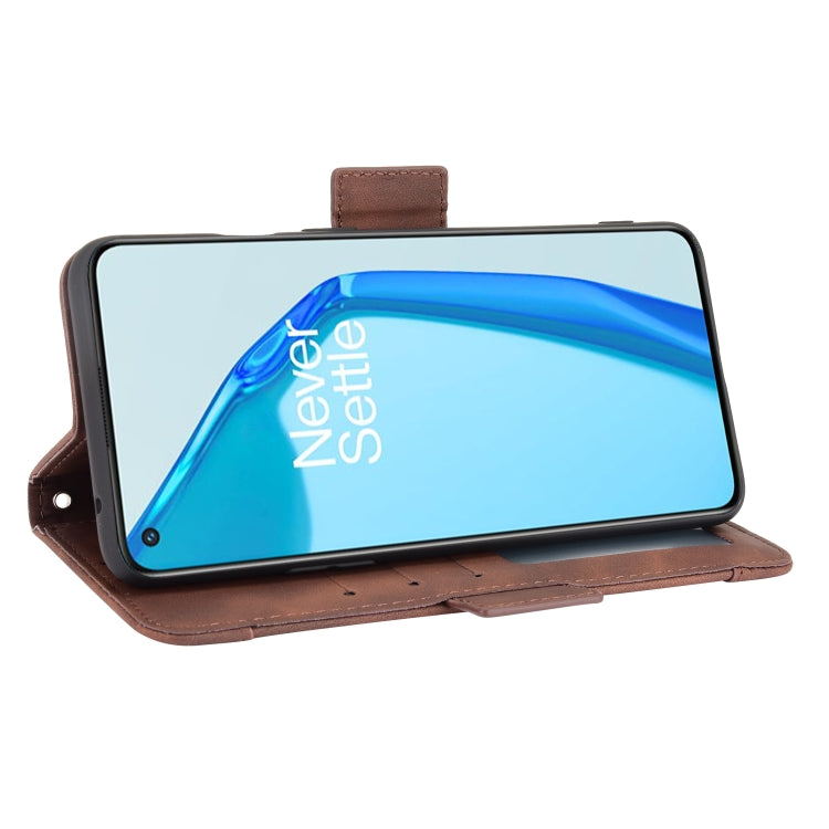 For Oneplus 9R Skin Feel Calf Pattern Horizontal Flip Leather Case with Holder & Card Slots & Photo Frame