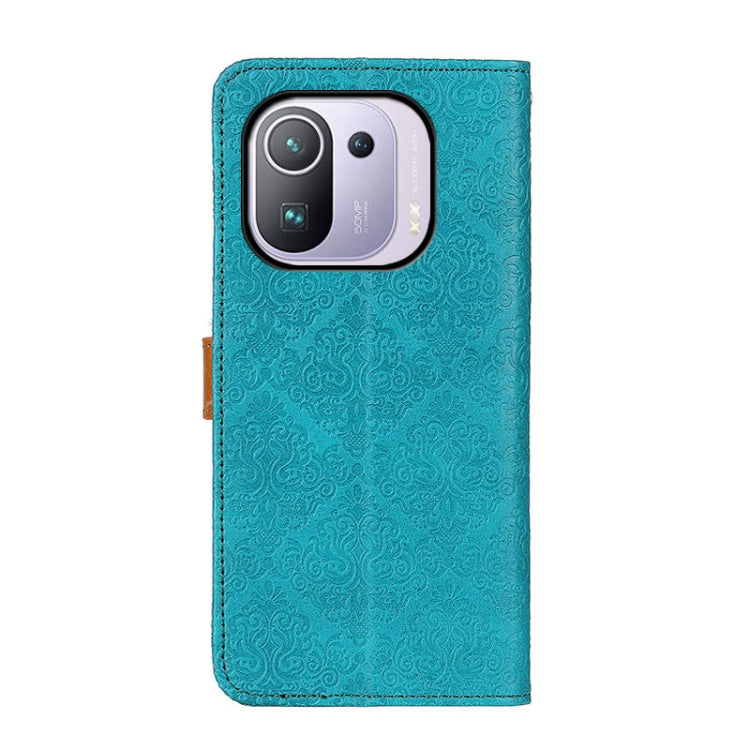 For Xiaomi Mi 11 Pro 5G / 4G European Floral Embossed Horizontal Flip PU Leather Case with Holder & Card Slots & Wallet & Photo Frame