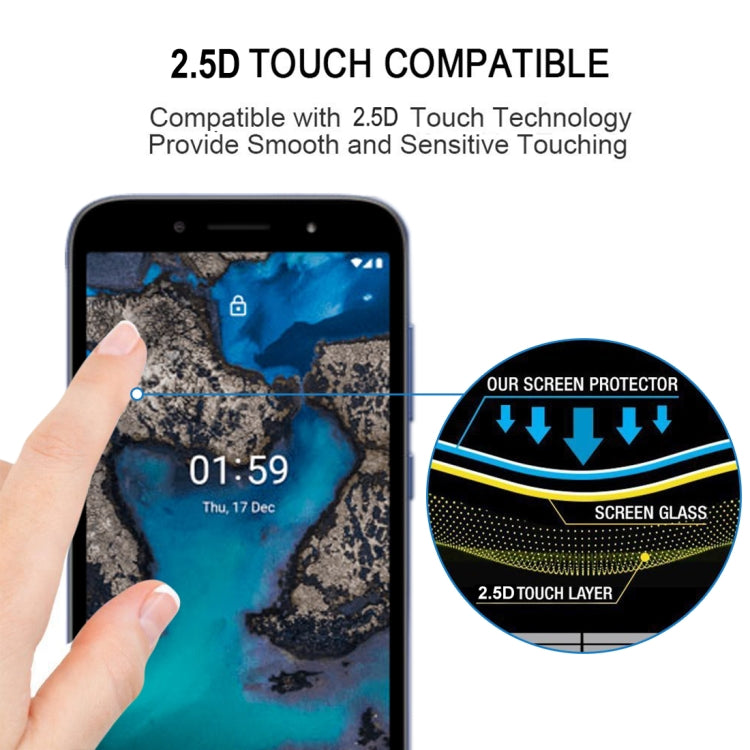 For Nokia C1 Plus Full Glue Full Screen Tempered Glass Film