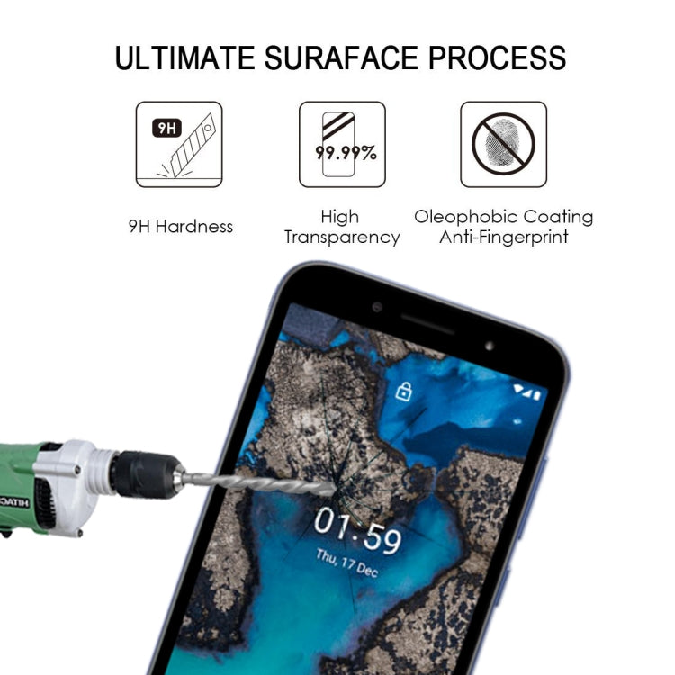 For Nokia C1 Plus Full Glue Full Screen Tempered Glass Film