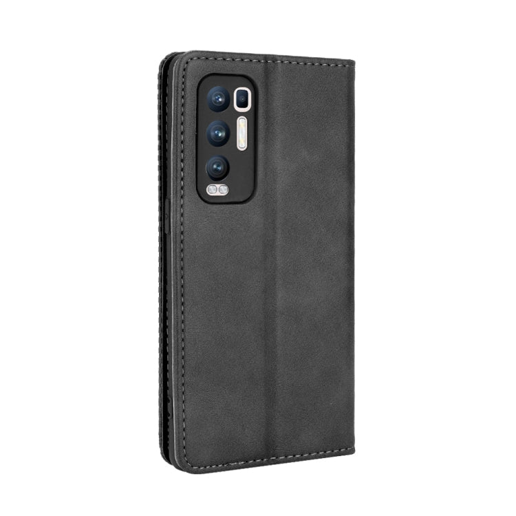 For OPPO Reno5 Pro Plus / Find X3 Neo Magnetic Buckle Retro Crazy Horse Texture Horizontal Flip Leather Case with Holder & Card Slots & Photo Frame