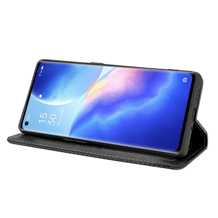For OPPO Reno5 Pro Plus / Find X3 Neo Magnetic Buckle Retro Crazy Horse Texture Horizontal Flip Leather Case with Holder & Card Slots & Photo Frame