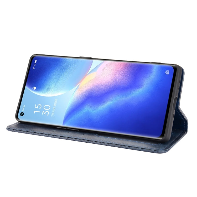 For OPPO Reno5 Pro Plus / Find X3 Neo Magnetic Buckle Retro Crazy Horse Texture Horizontal Flip Leather Case with Holder & Card Slots & Photo Frame
