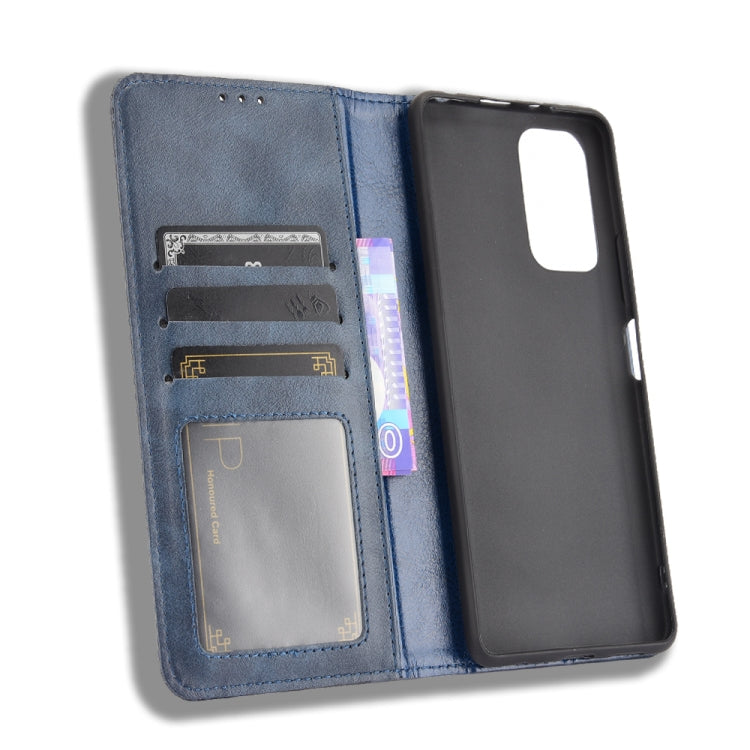 For Xiaomi Redmi Note 10 Pro/Note 10 Pro Max 4G Magnetic Buckle Retro Crazy Horse Texture Horizontal Flip Leather Case with Holder & Card Slots & Photo Frame
