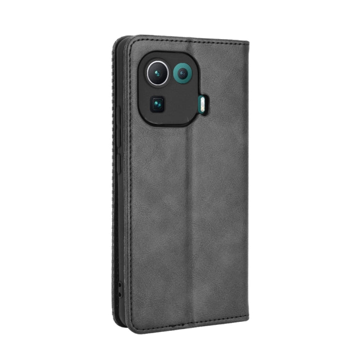 For Xiaomi Mi 11 Pro Magnetic Buckle Retro Crazy Horse Texture Horizontal Flip Leather Case with Holder & Card Slots & Photo Frame
